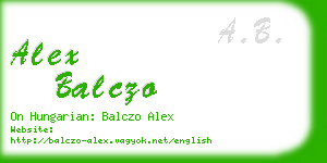 alex balczo business card